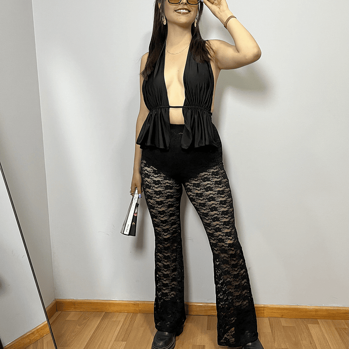 Pantalón Flare Encaje 4