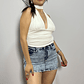 Falda Short de Jeans con Brillos - Miniatura 1