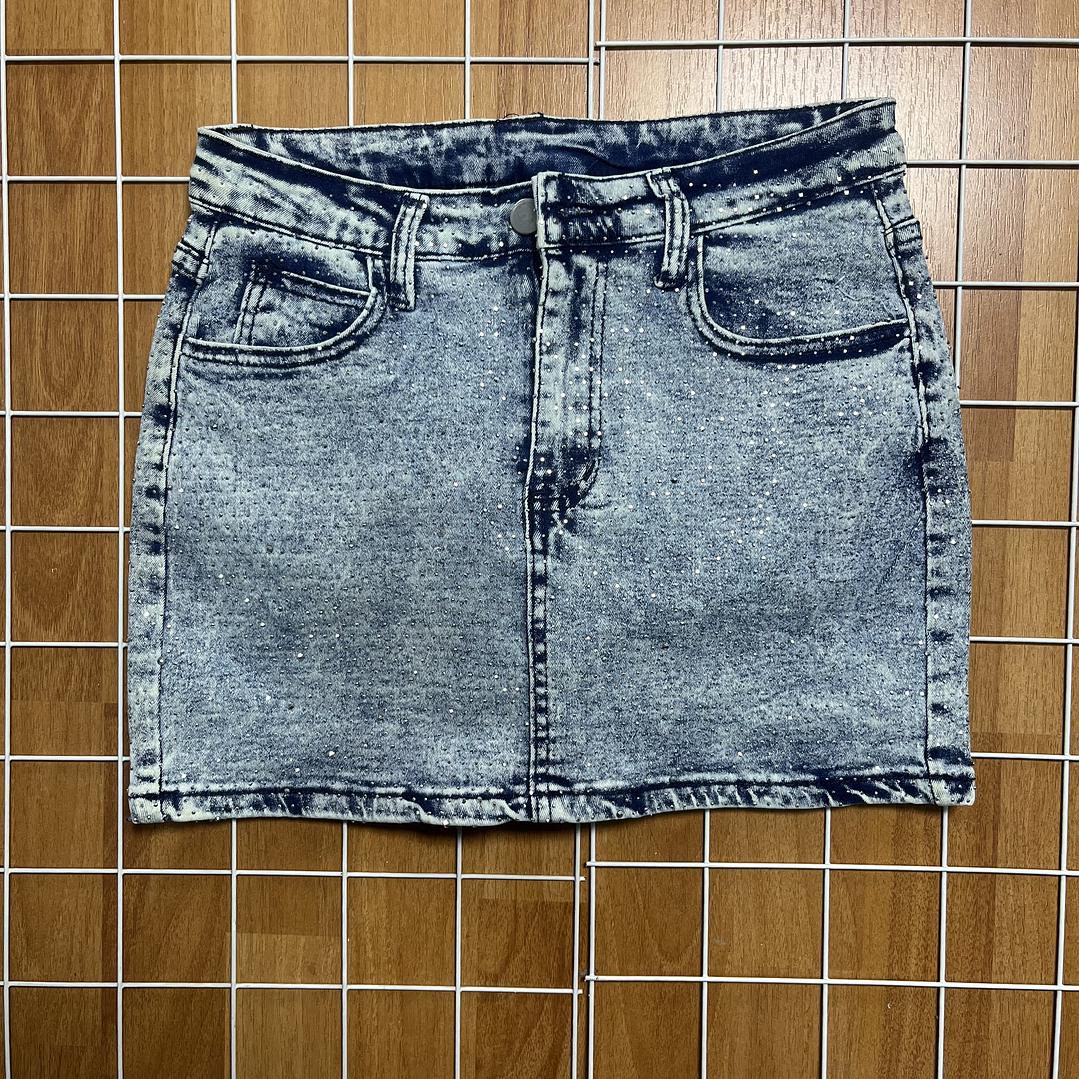 Falda Short de Jeans con Brillos 5