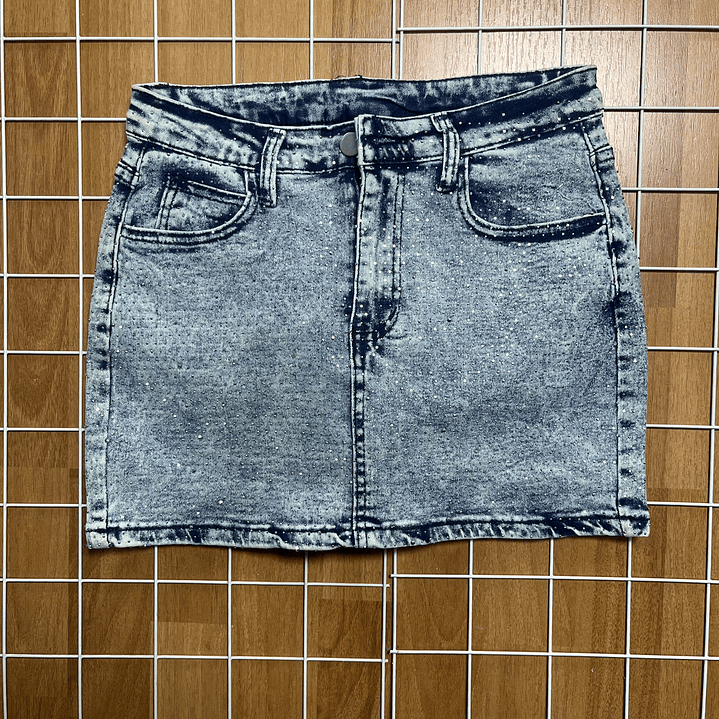 Falda Short de Jeans con Brillos 5