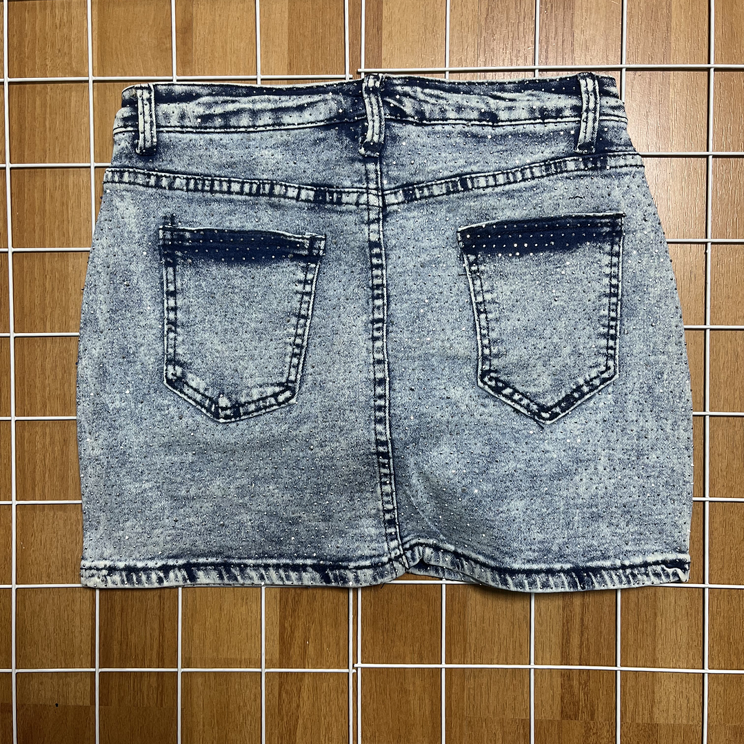 Falda Short de Jeans con Brillos 6