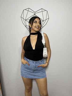 Falda Short interior con brillos 