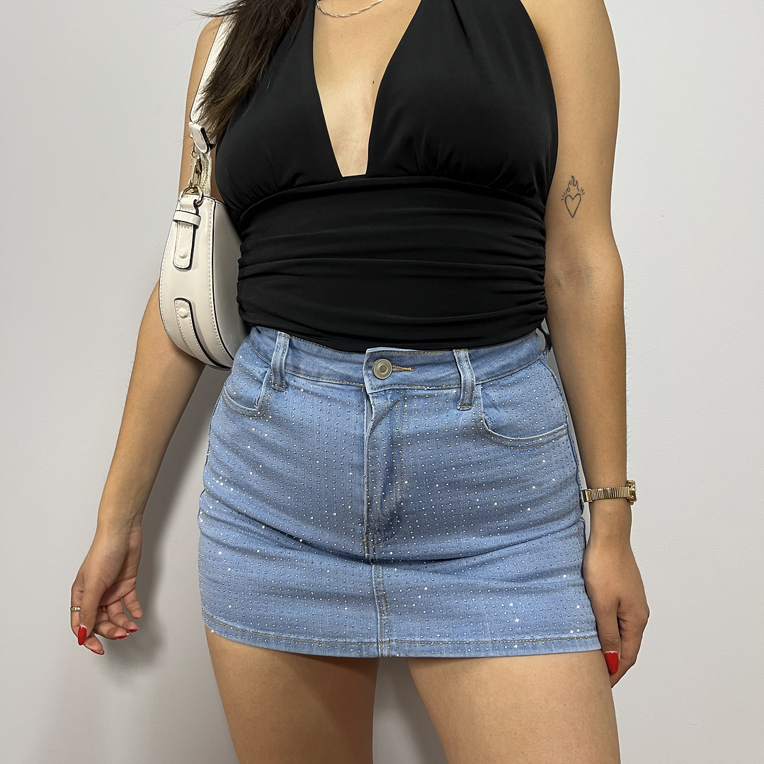 Falda Short interior con brillos  4