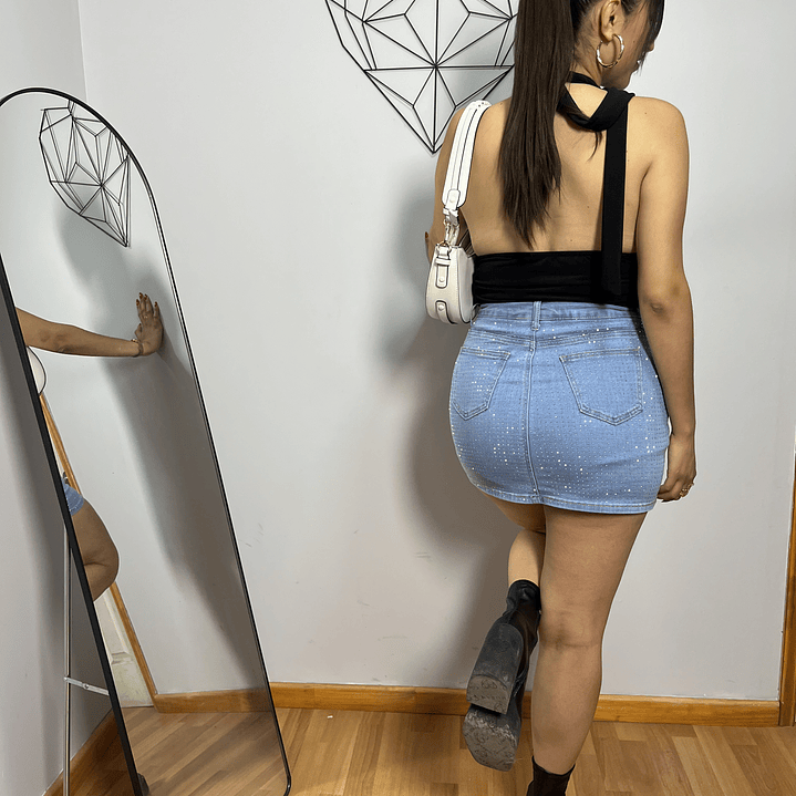 Falda Short interior con brillos  5