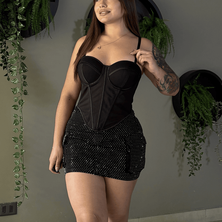 Falda Short Cargo Full Brillos 2