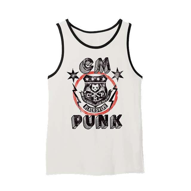CM Punk - Black Sheep White Tank
