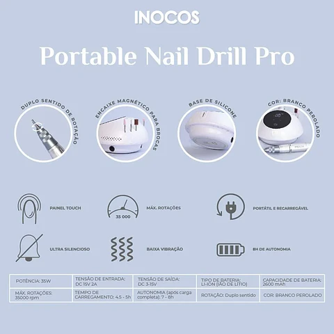 Aparelho de brocas Portable Nail Drill Pro