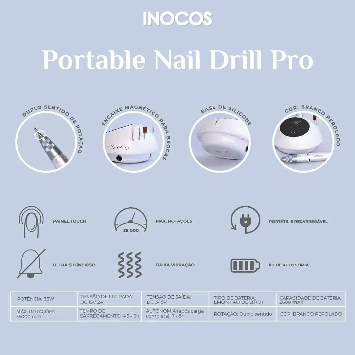 Aparelho de brocas Portable Nail Drill Pro 2