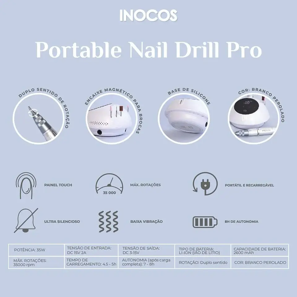 Aparelho de brocas Portable Nail Drill Pro 2