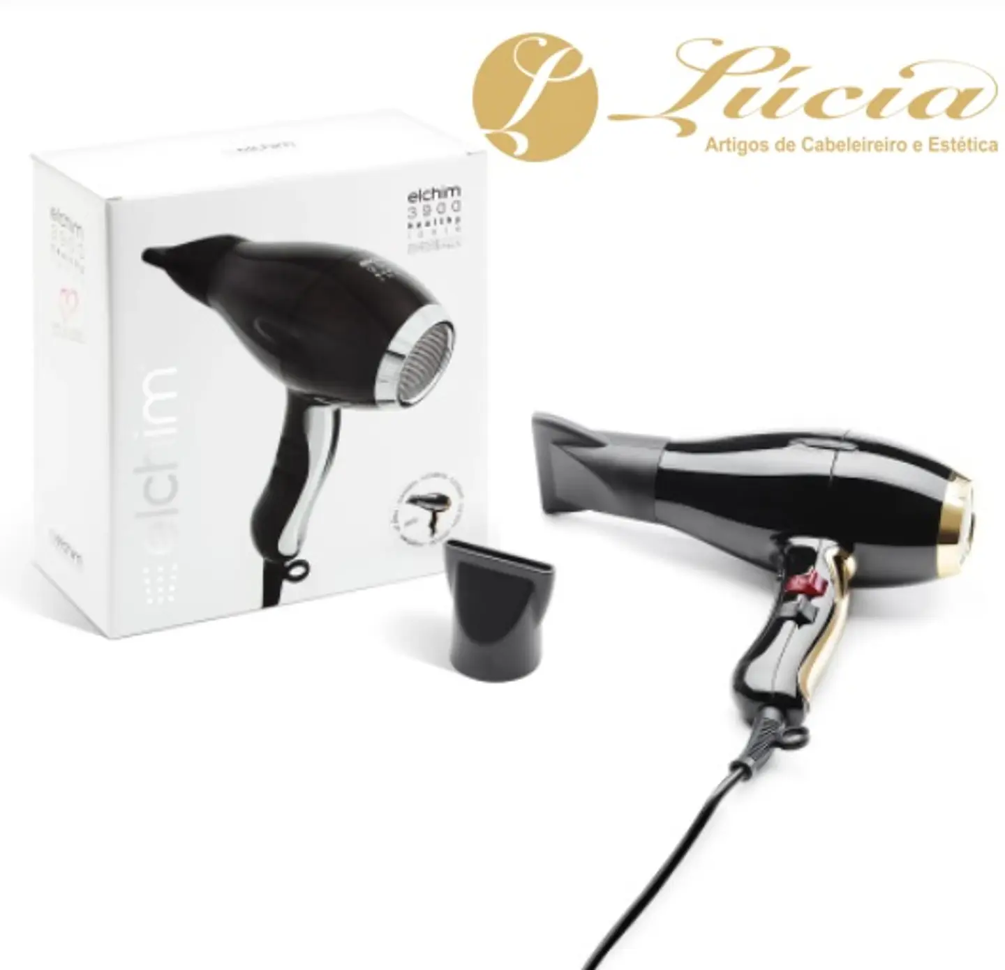 Secador Elchim 3900 IONIC Black&Gold 2