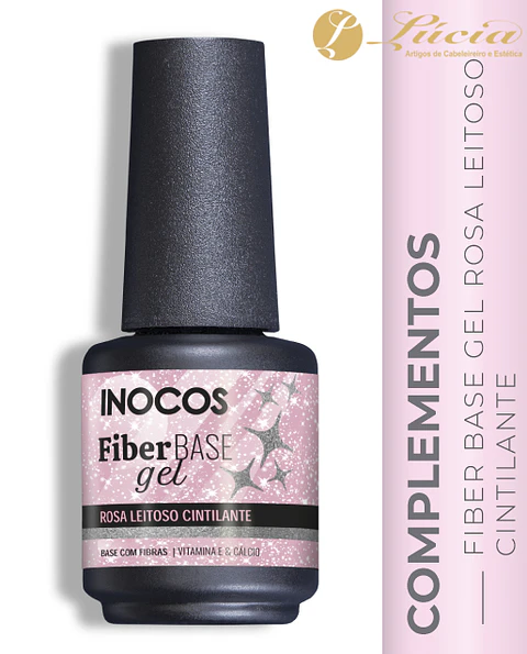 Inocos Fiber Base branco rosa leitoso cintilante 15ml