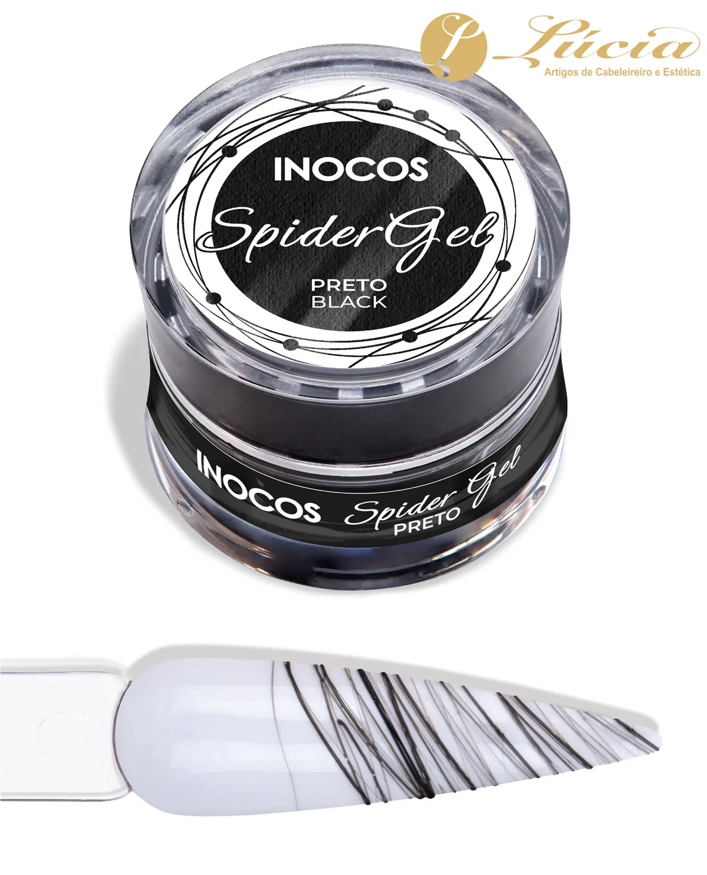 Spider gel preto 5ml 1