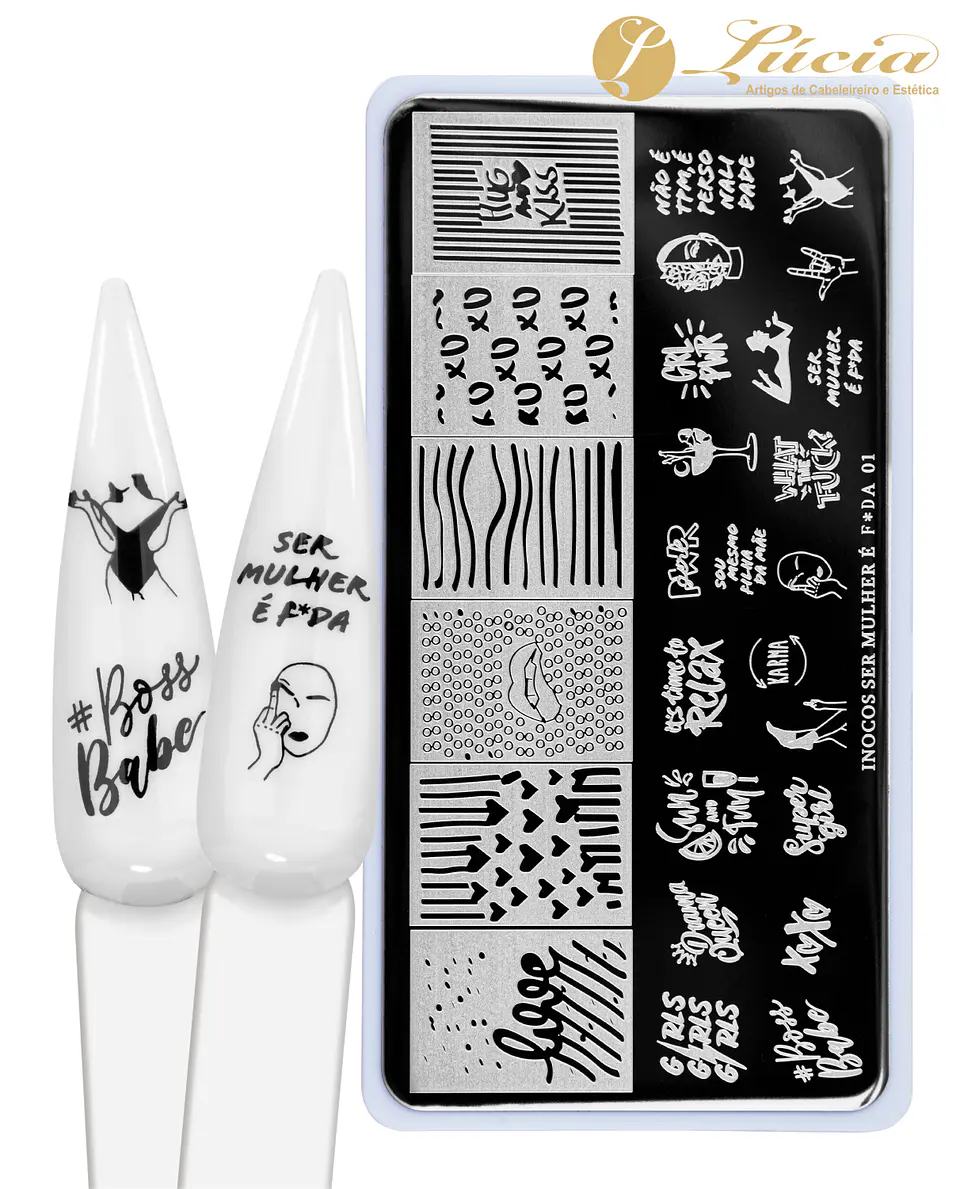 Stamping placa de carimbos para unhas Ser mulher...01 1