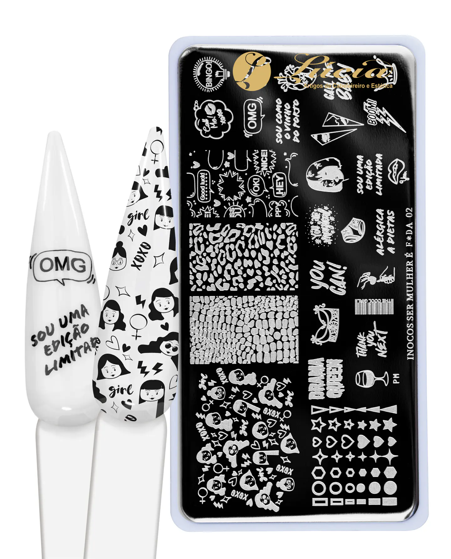 Stamping placa de carimbos para unhas Ser mulher...02 1