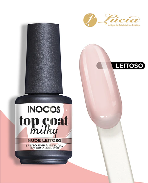 Inocos Top Coat Milky Nude Leitoso 15ml