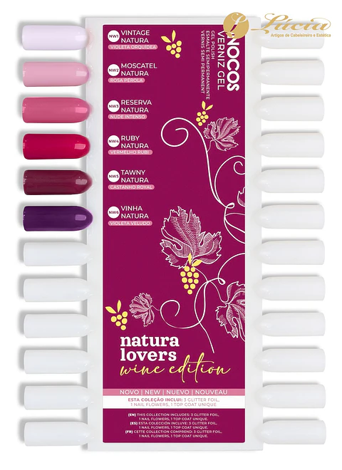 Coleção 6 cores verniz gel Inocos - Wine Edition