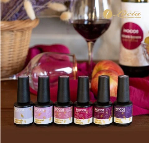 Coleção 6 cores verniz gel Inocos - Wine Edition