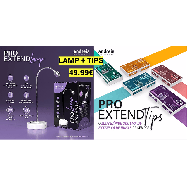 Andreia - Kit Lamp + Tips Pro Extend 