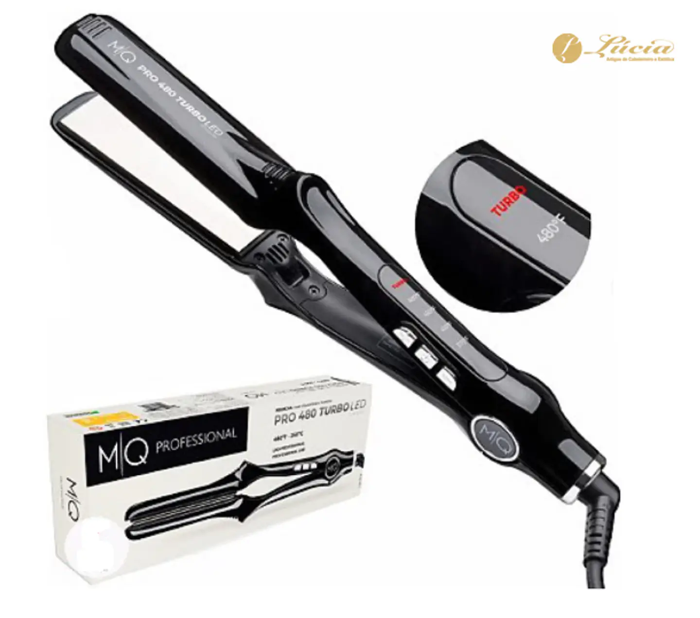 MQ Profissional - Prancha PRO 480TURBO LED TITANIUM 1