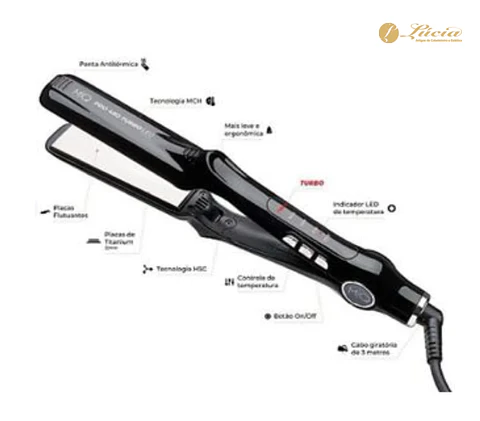 MQ Profissional - Prancha PRO 480TURBO LED TITANIUM