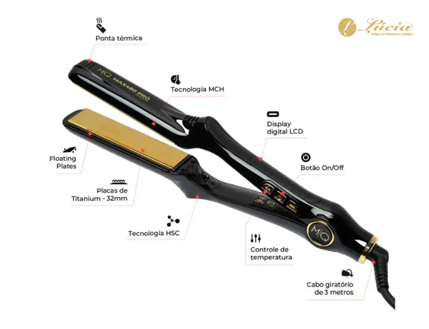 MQ Profissional - Prancha MAX480 PRO TITANIUM 3