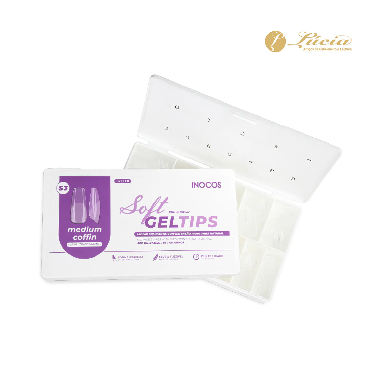 Inocos Soft Gel Tips Medium Coffin (500) 1