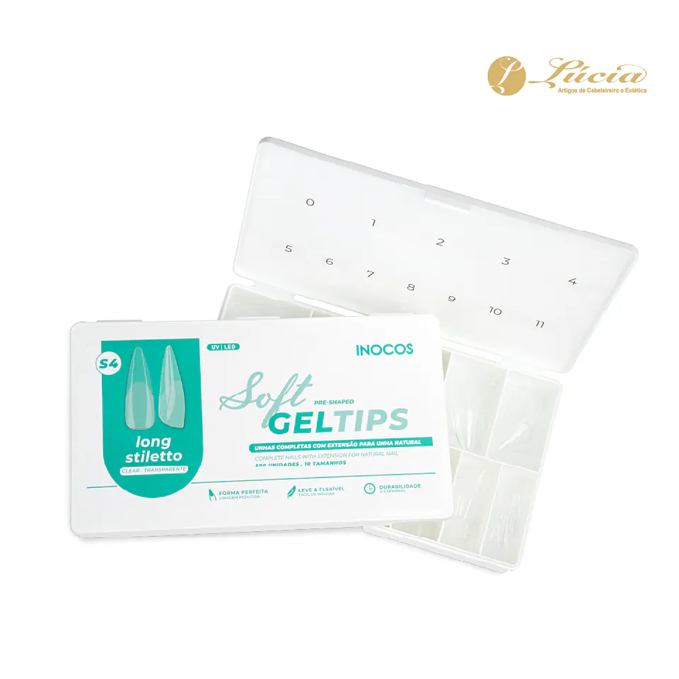 Inocos Soft Gel Tips Long Stiletto (500) 1