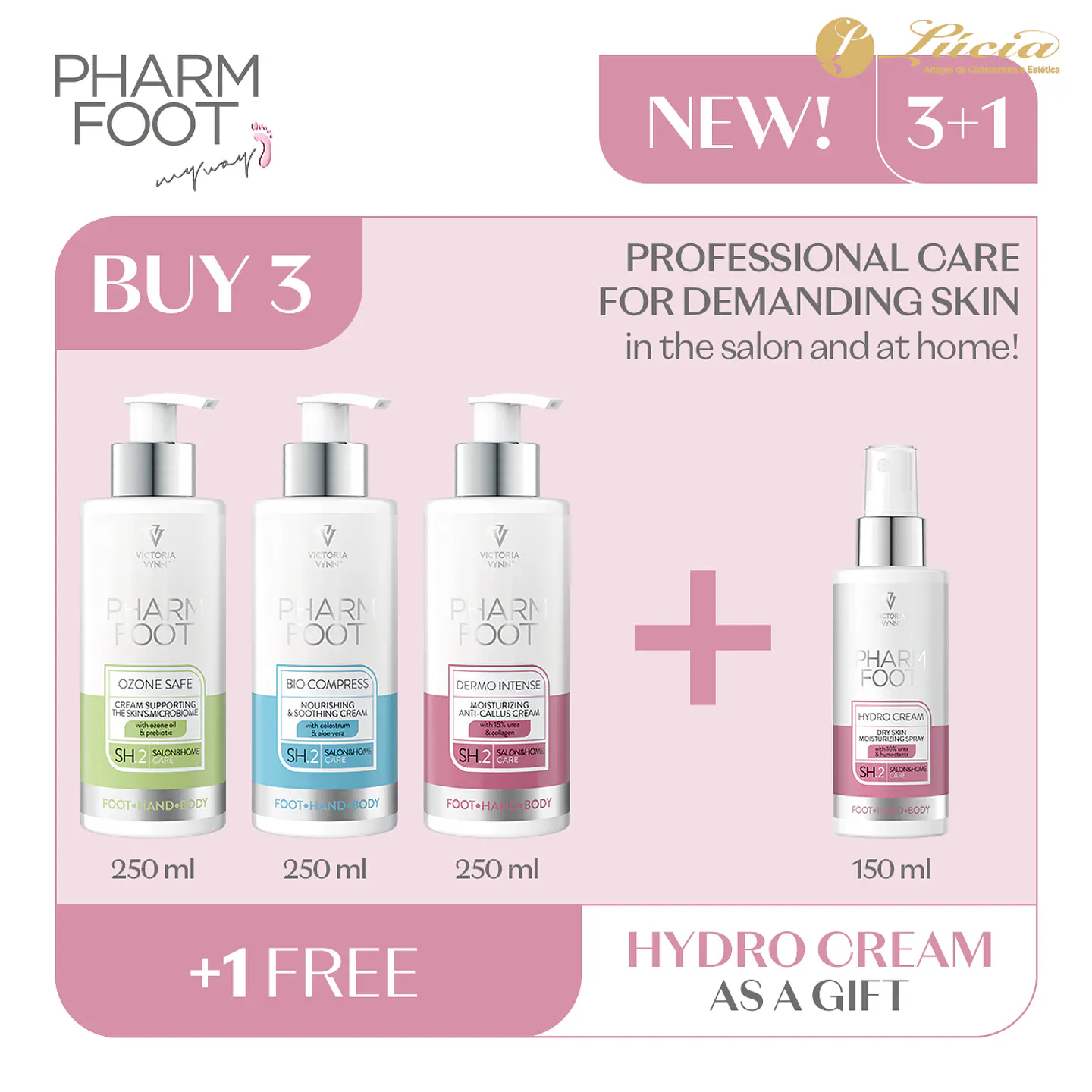PROMO - 3 Cremes Pharm Foot + 1 Spray Hidratante OFERTA 10