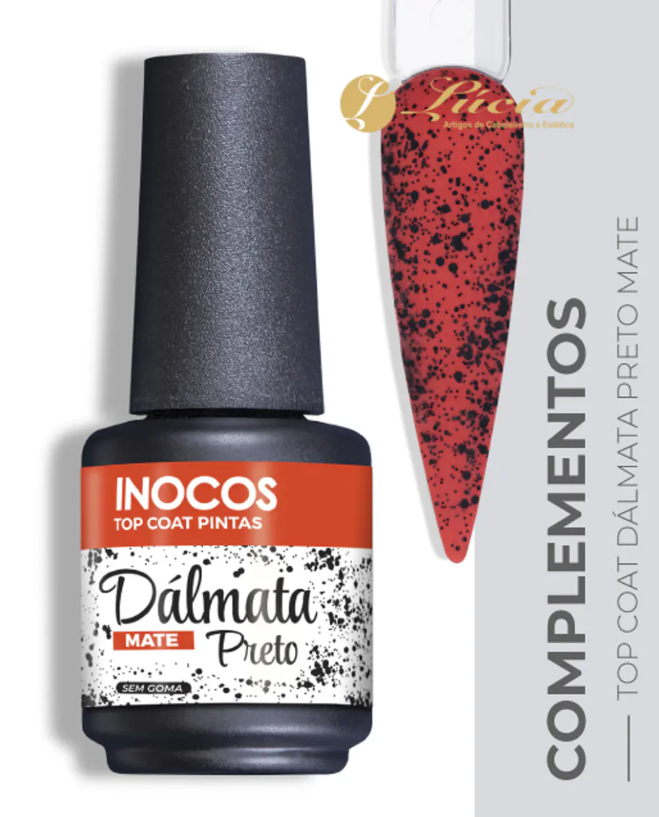 Inocos Top Coat Dálmata Preto Mate 15ml 1