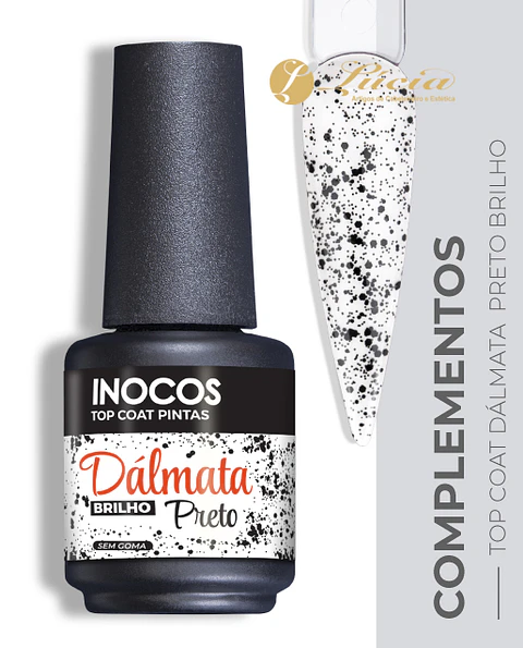 Inocos Top Coat Dálmata Preto Brilho 15ml