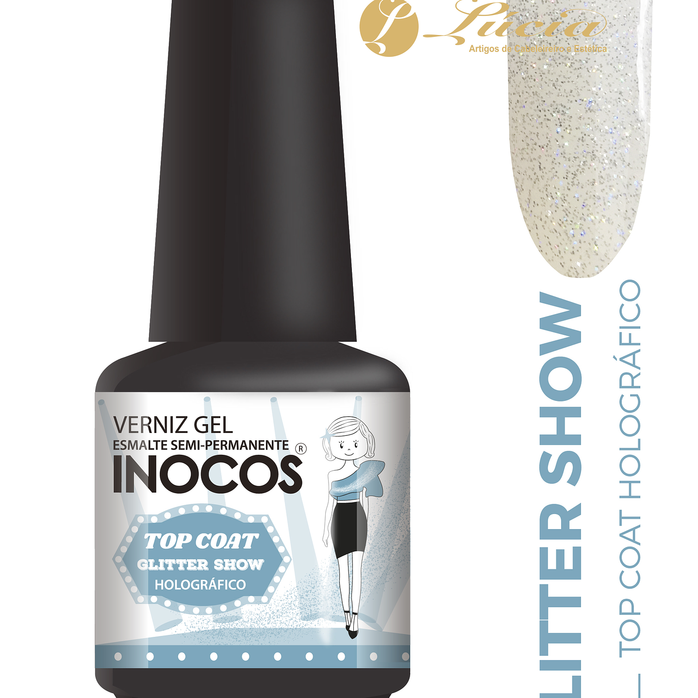 Top Coat Glitter Holográfico 15ml