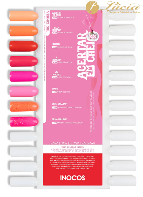 Coleção Inocos - Acertar em Cheio! 6 cores verniz gel