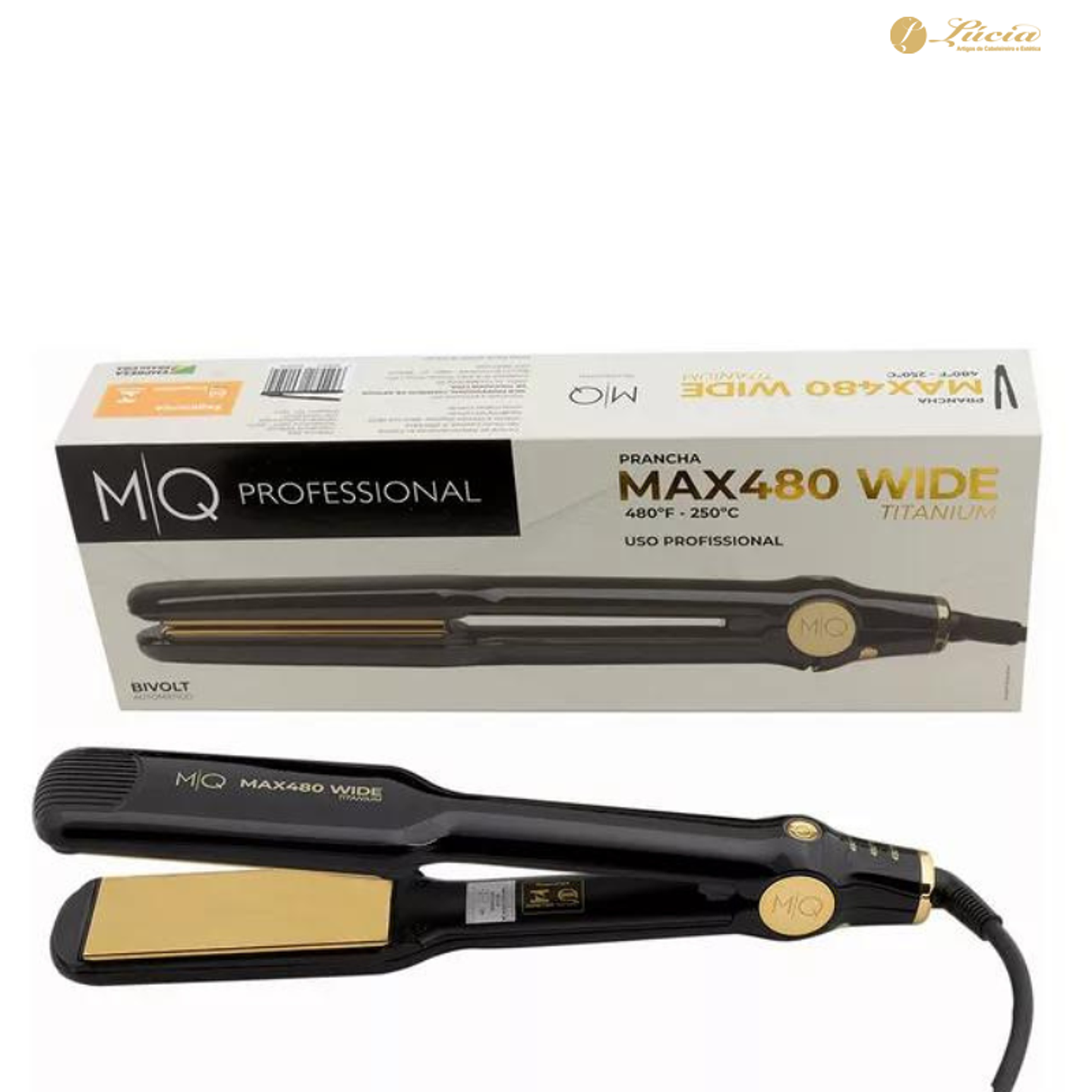 MQ Profissional - Prancha MAX 480 WIDE TITANIUM 1