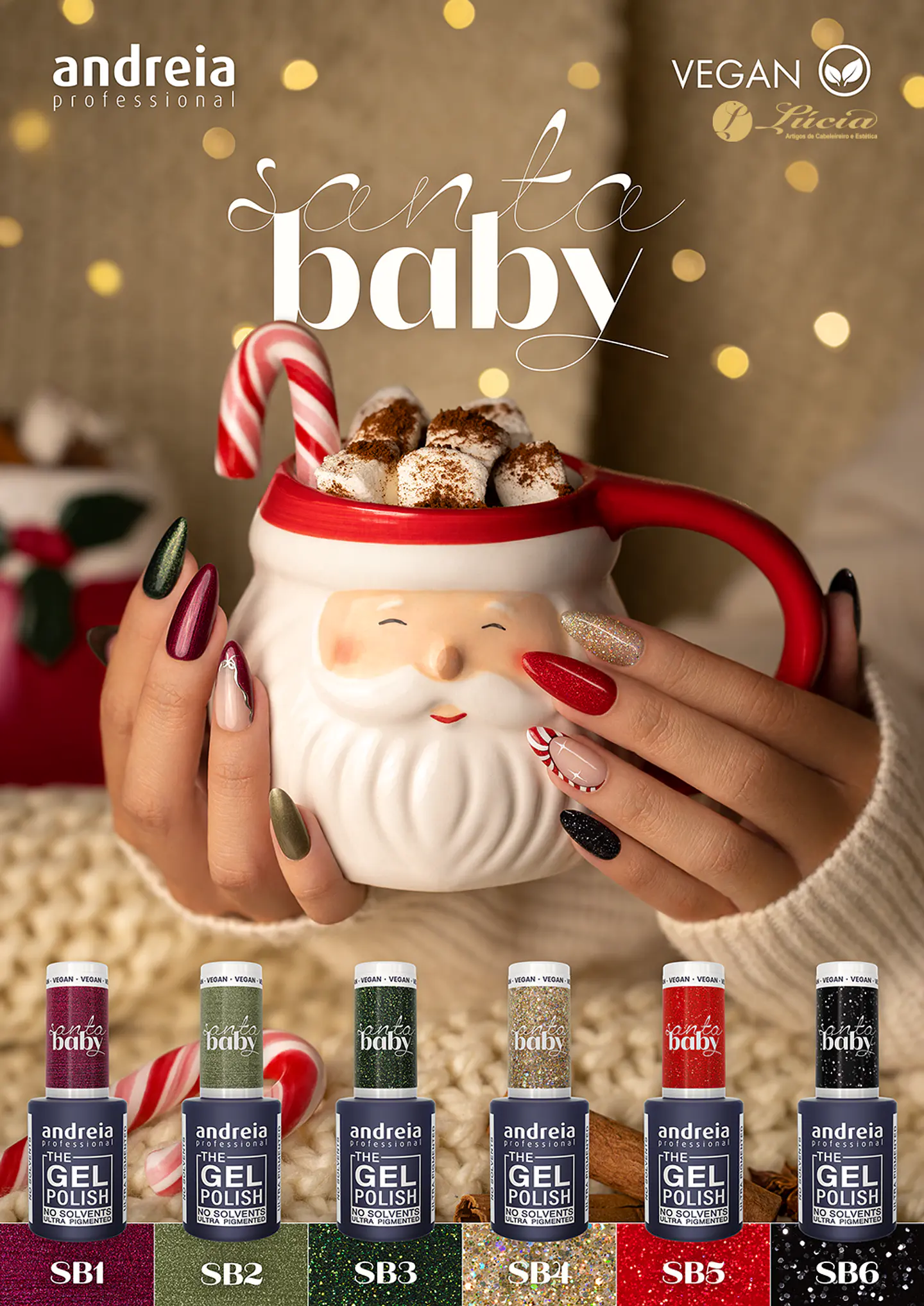 Andreia - Coleção Santa Baby - 6 cores verniz gel 1