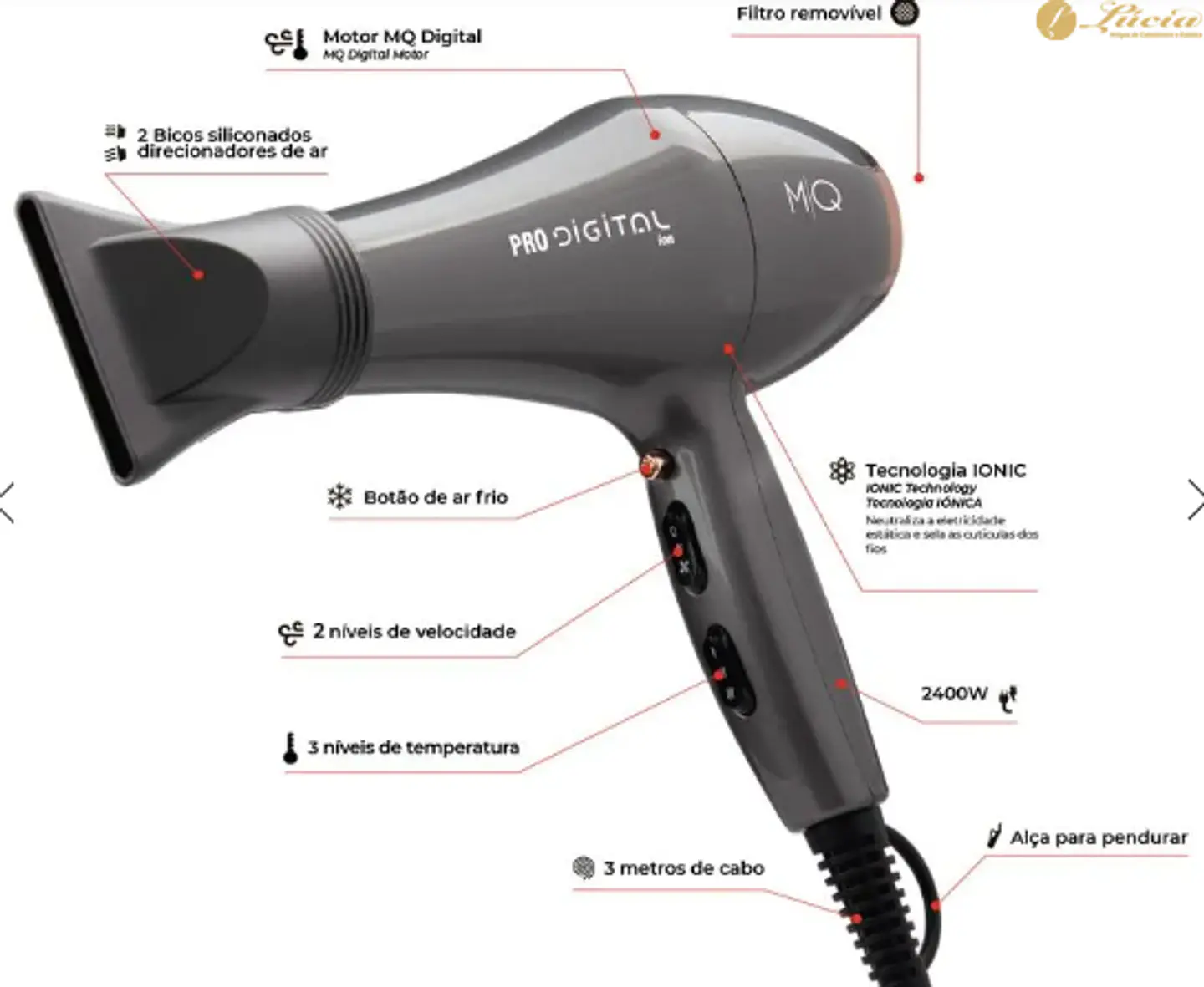 MQ Profissional - Secador Pro Digital 2600W 4