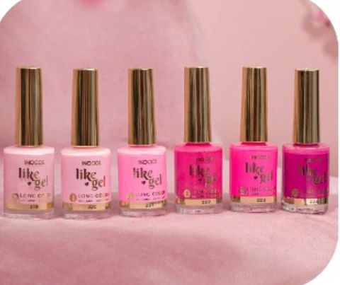 PROMO - 6 cores verniz Like Gel Inocos - Atitude Rosa