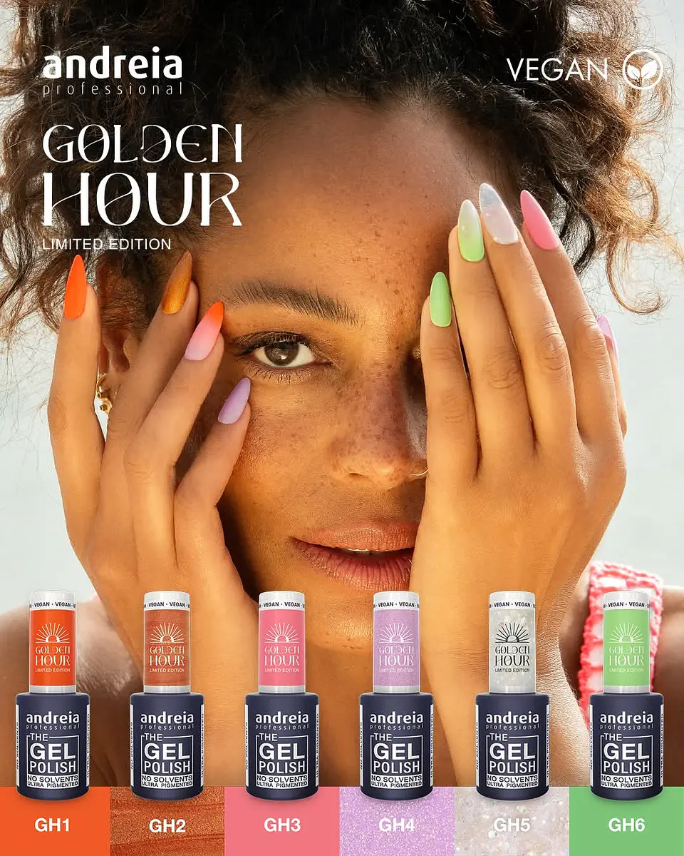 Andreia - Coleção Golden Hour - 6 cores v.gel OFERTA mini expositor 1