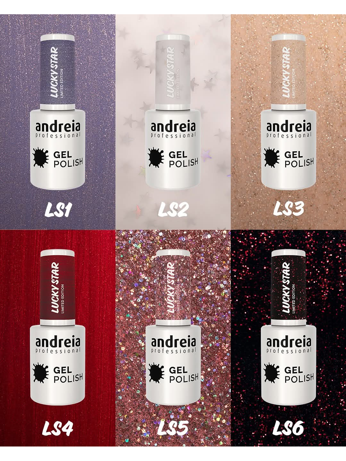 Andreia Professional - Coleção LUCKY STAR - 6 Cores v.gel 10