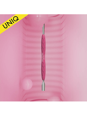 STALEKS - Empurrador de Manicure c/cabo em Silicone UNIQ10 tipo 2 - arredondado estreito e pau de laranjeira