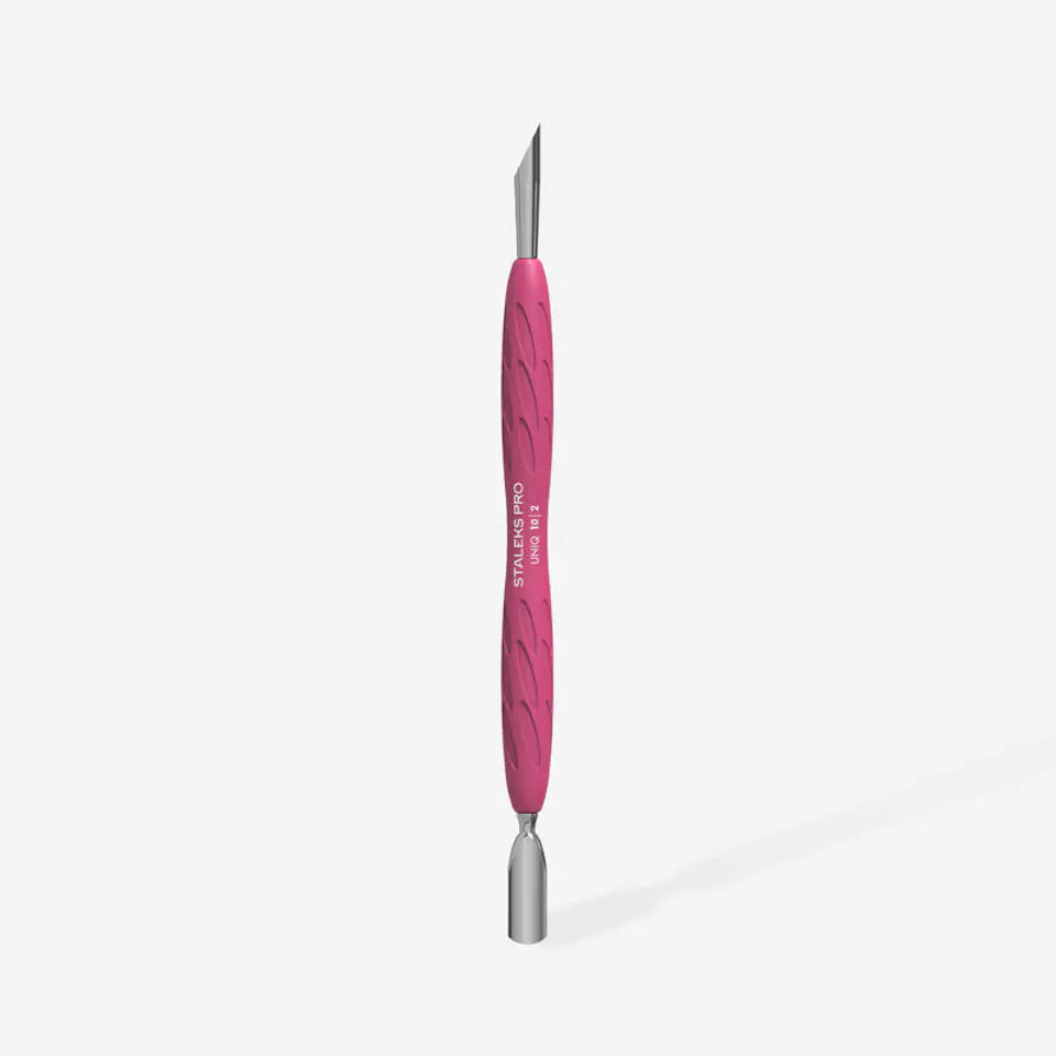STALEKS - Empurrador de Manicure c/cabo em Silicone UNIQ10 tipo 2 - arredondado estreito e pau de laranjeira 2