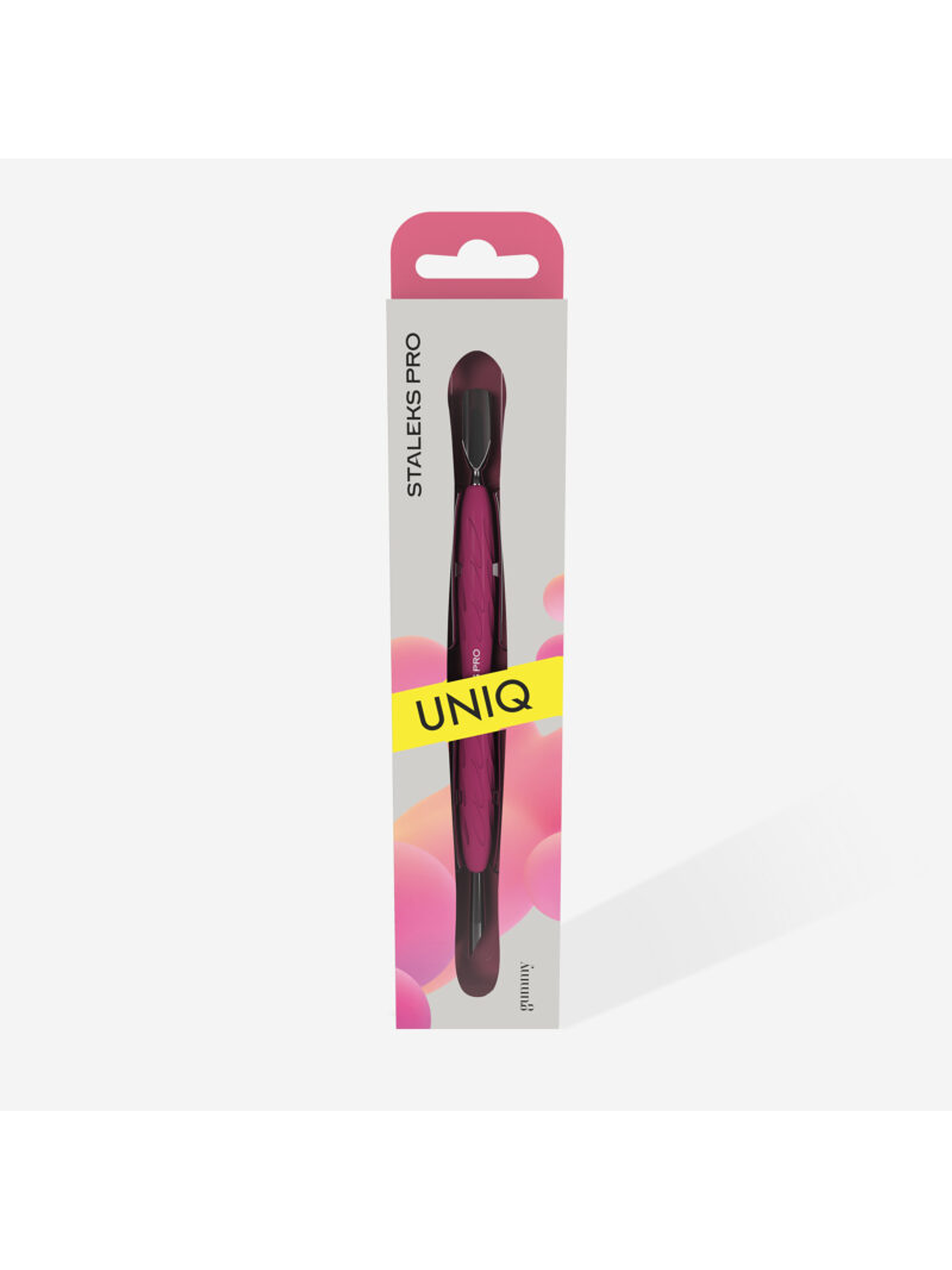 STALEKS - Empurrador de Manicure c/cabo em Silicone UNIQ10 tipo 2 - arredondado estreito e pau de laranjeira 3