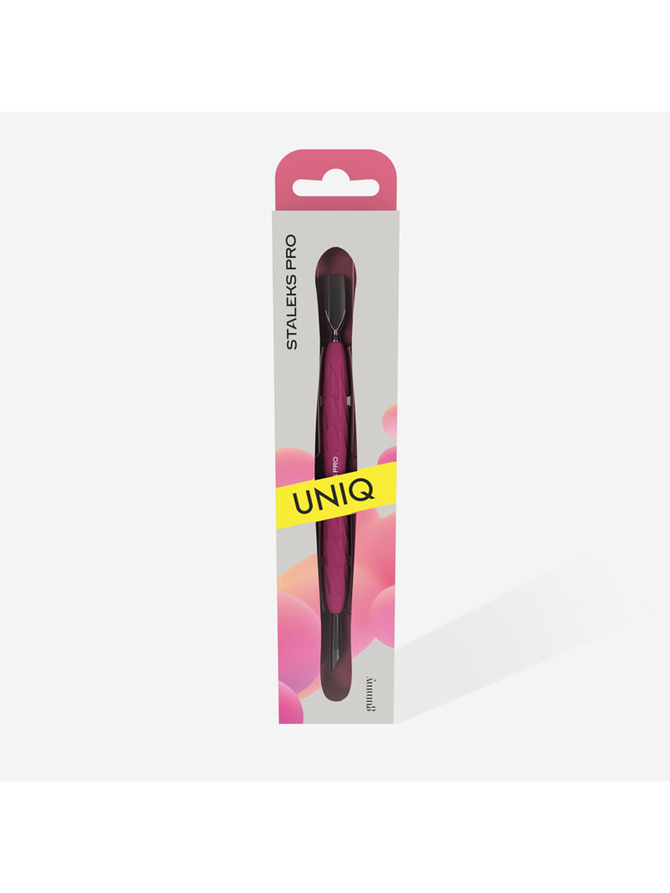 STALEKS - Empurrador de Manicure c/cabo em Silicone UNIQ10 tipo 2 - arredondado estreito e pau de laranjeira 3