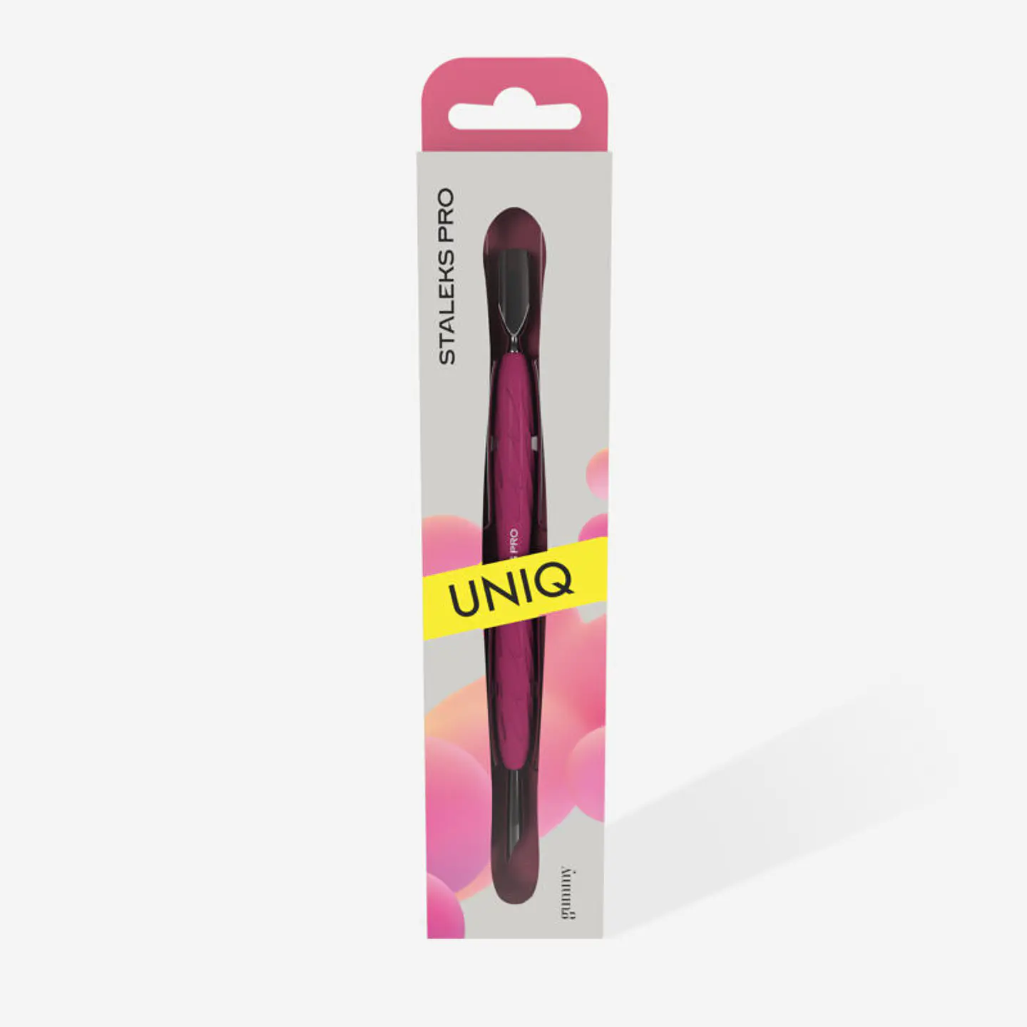 STALEKS - Empurrador de Manicure c/cabo em Silicone UNIQ10 tipo 2 - arredondado estreito e pau de laranjeira 3