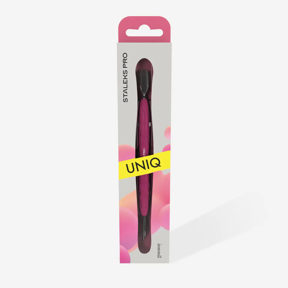STALEKS - Empurrador de Manicure c/cabo em Silicone UNIQ10 tipo 2 - arredondado estreito e pau de laranjeira 3