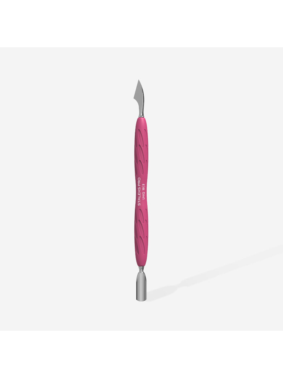 STALEKS - Empurrador de Manicure c/cabo em Silicone UNIQ10 tipo 3 - arredondado estreito e faca 1