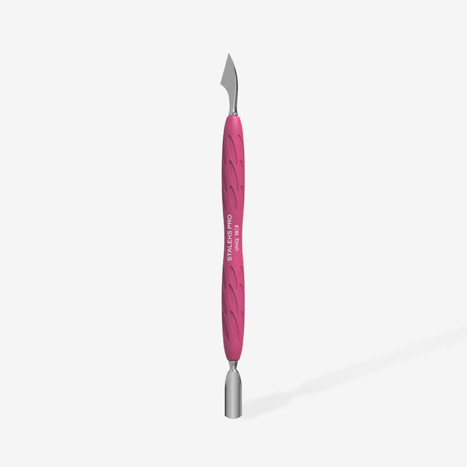 STALEKS - Empurrador de Manicure c/cabo em Silicone UNIQ10 tipo 3 - arredondado estreito e faca 1