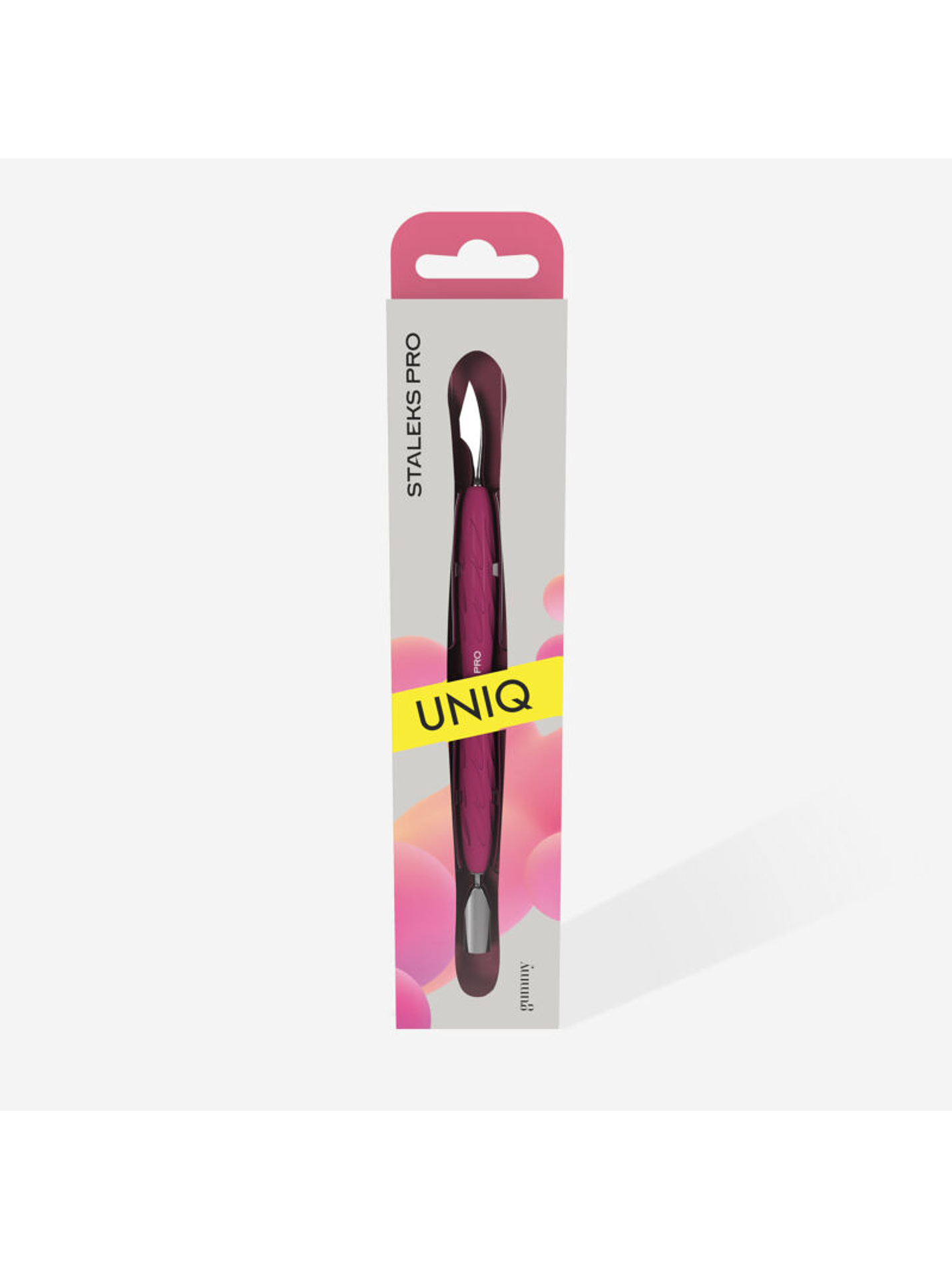 STALEKS - Empurrador de Manicure c/cabo em Silicone UNIQ10 tipo 3 - arredondado estreito e faca 2