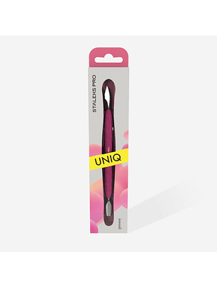 STALEKS - Empurrador de Manicure c/cabo em Silicone UNIQ10 tipo 3 - arredondado estreito e faca