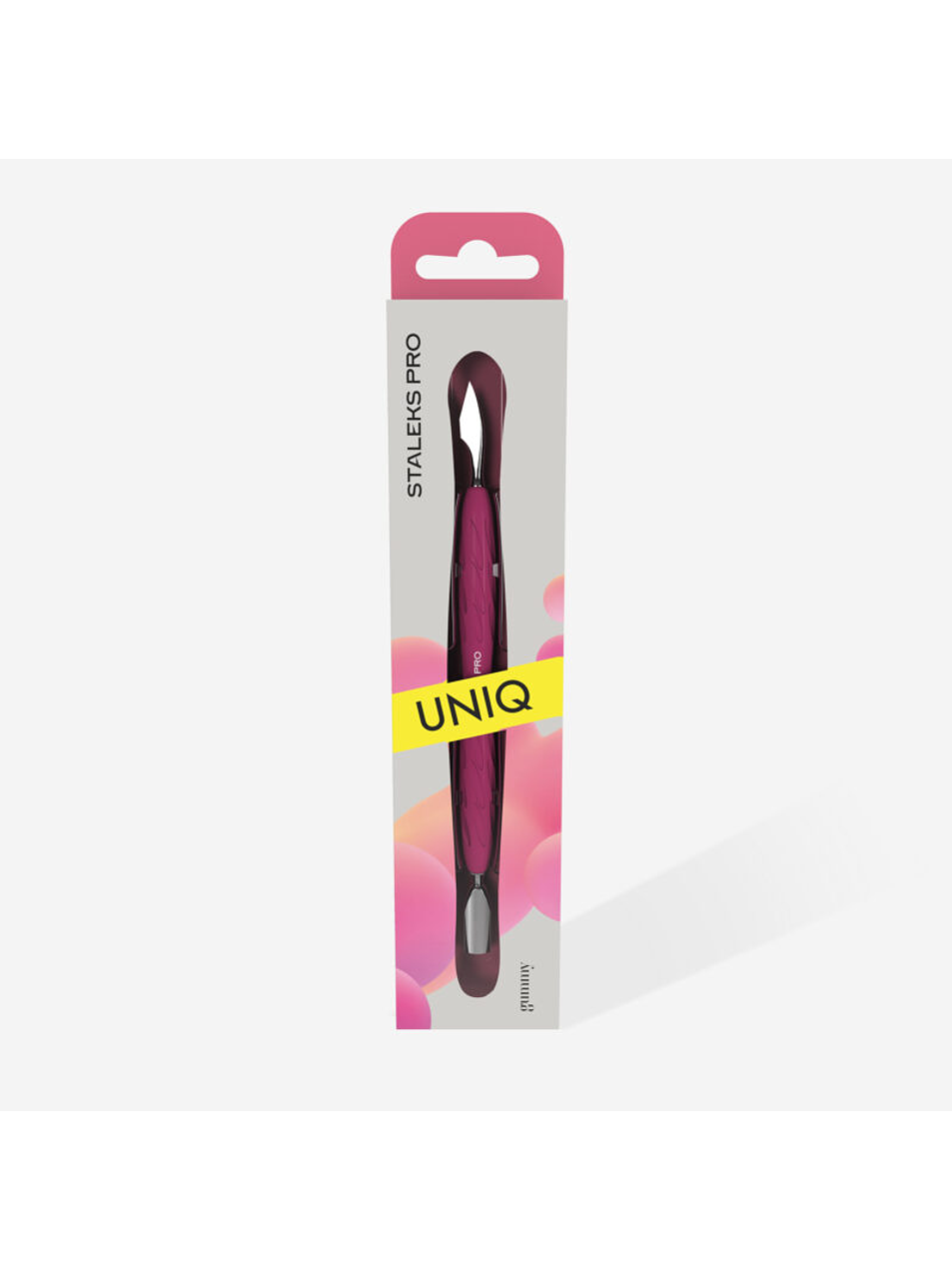 STALEKS - Empurrador de Manicure c/cabo em Silicone UNIQ10 tipo 3 - arredondado estreito e faca 2