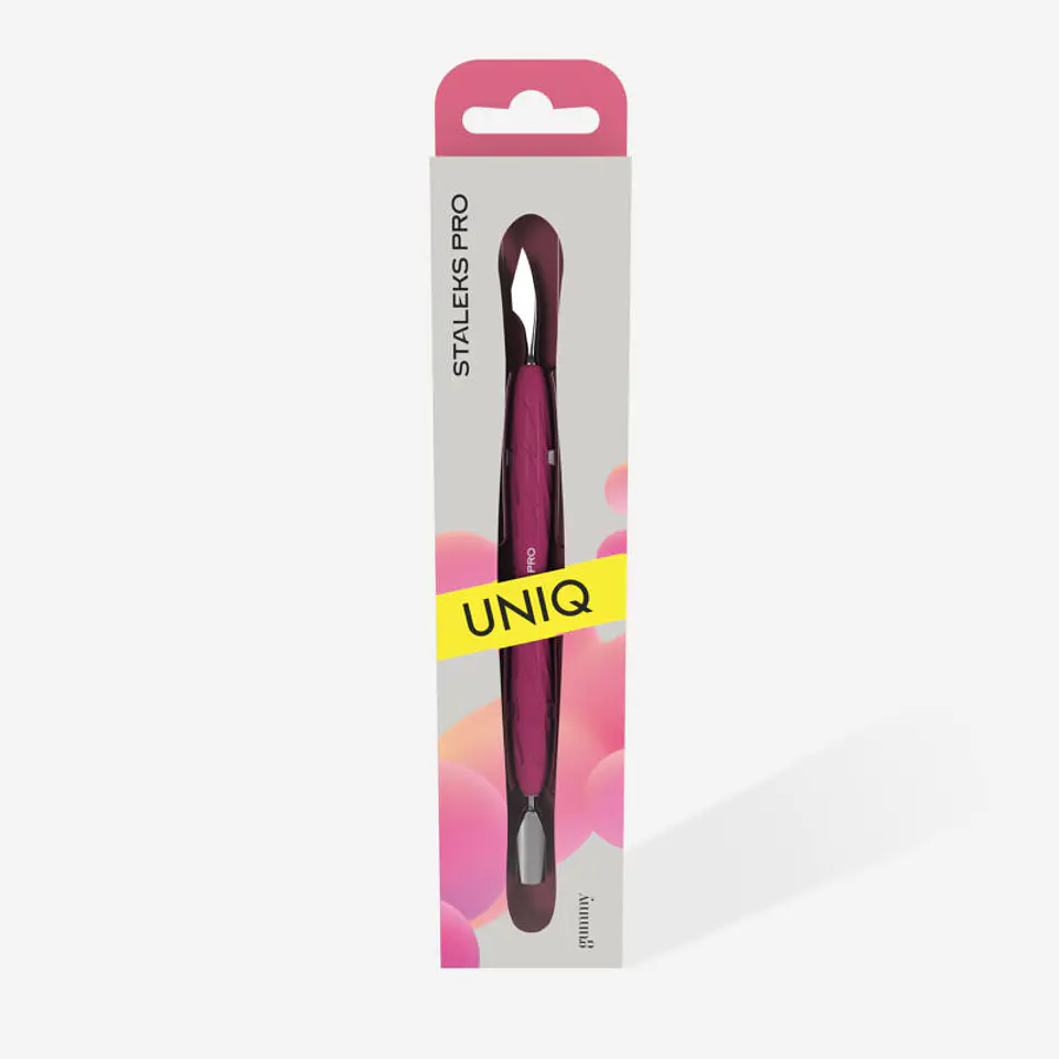 STALEKS - Empurrador de Manicure c/cabo em Silicone UNIQ10 tipo 3 - arredondado estreito e faca 2